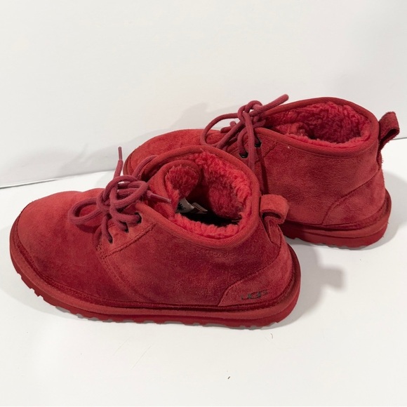 UGG Other - UGG Neumel Boots Red Suede Shearling Lined Chukka Men’s 8 Women’s 9.5